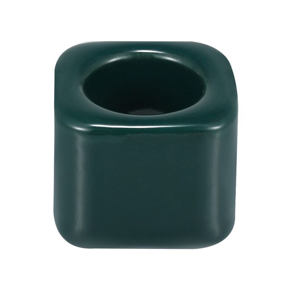 Bathroom Square Ceramic Electric Toothbrush Holder Dark Green 2.20"x2.20"x1.73"